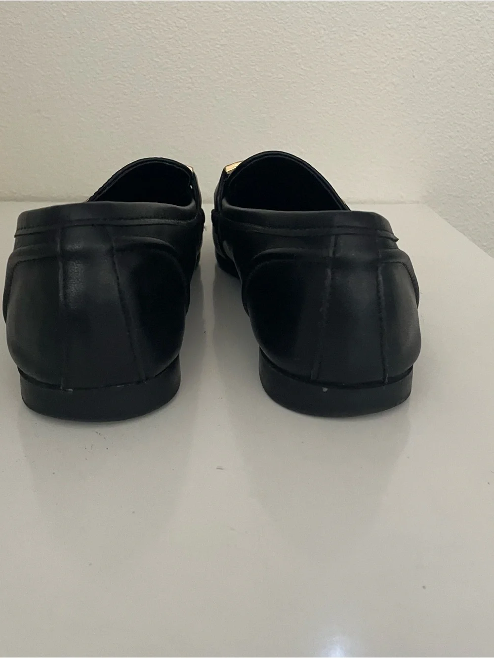 Steve Madden Women's Carinne Classic Black Leather Horsebit Loafers SZ 9